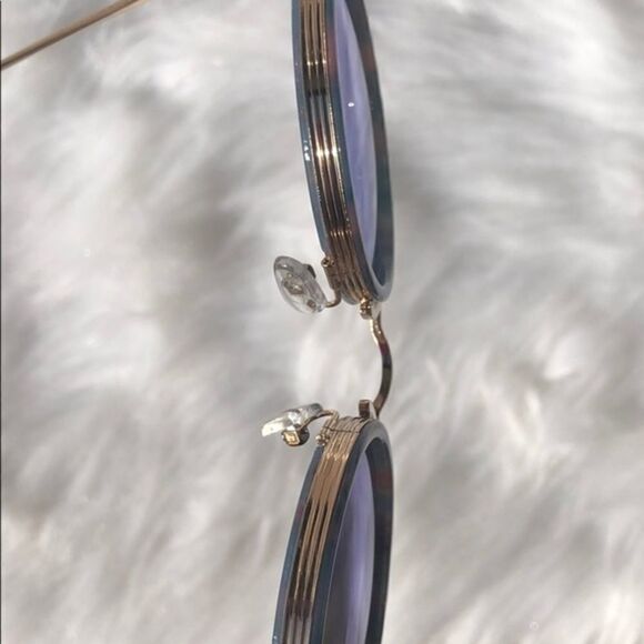 ELIBELLA Retro Blue Round Blue Sunglasses Shades - Picture 7 of 11